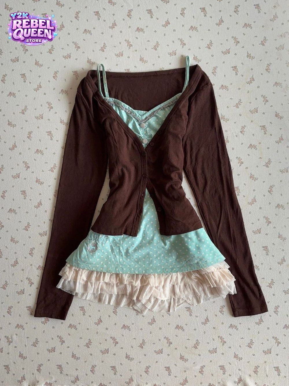 Elastic Lace Trim - Vintage Y2K Coquette Camisole Dress Set