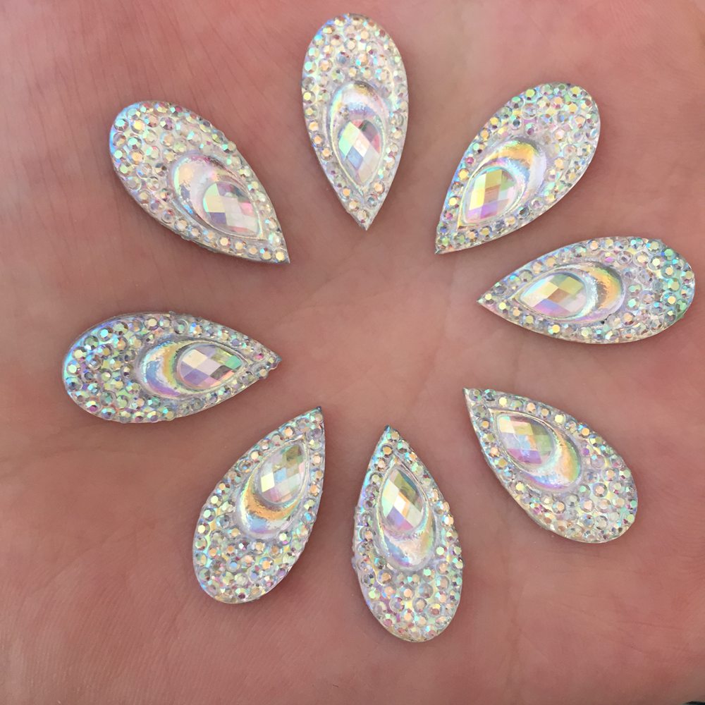40PCS Resin 10*20mm Teardrop P - огляд і ціна Embellishment Glue Craft