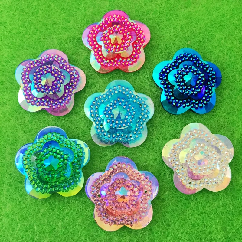 12pcs Glitter Crystal AB Flowe - огляд і ціна Sew On Rhinestone