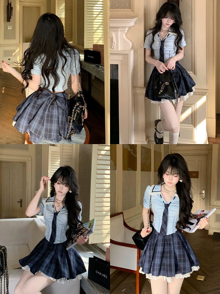 Summer New Preppy Y2K 2 Piece  - огляд і ціна Elastic Lace Trim