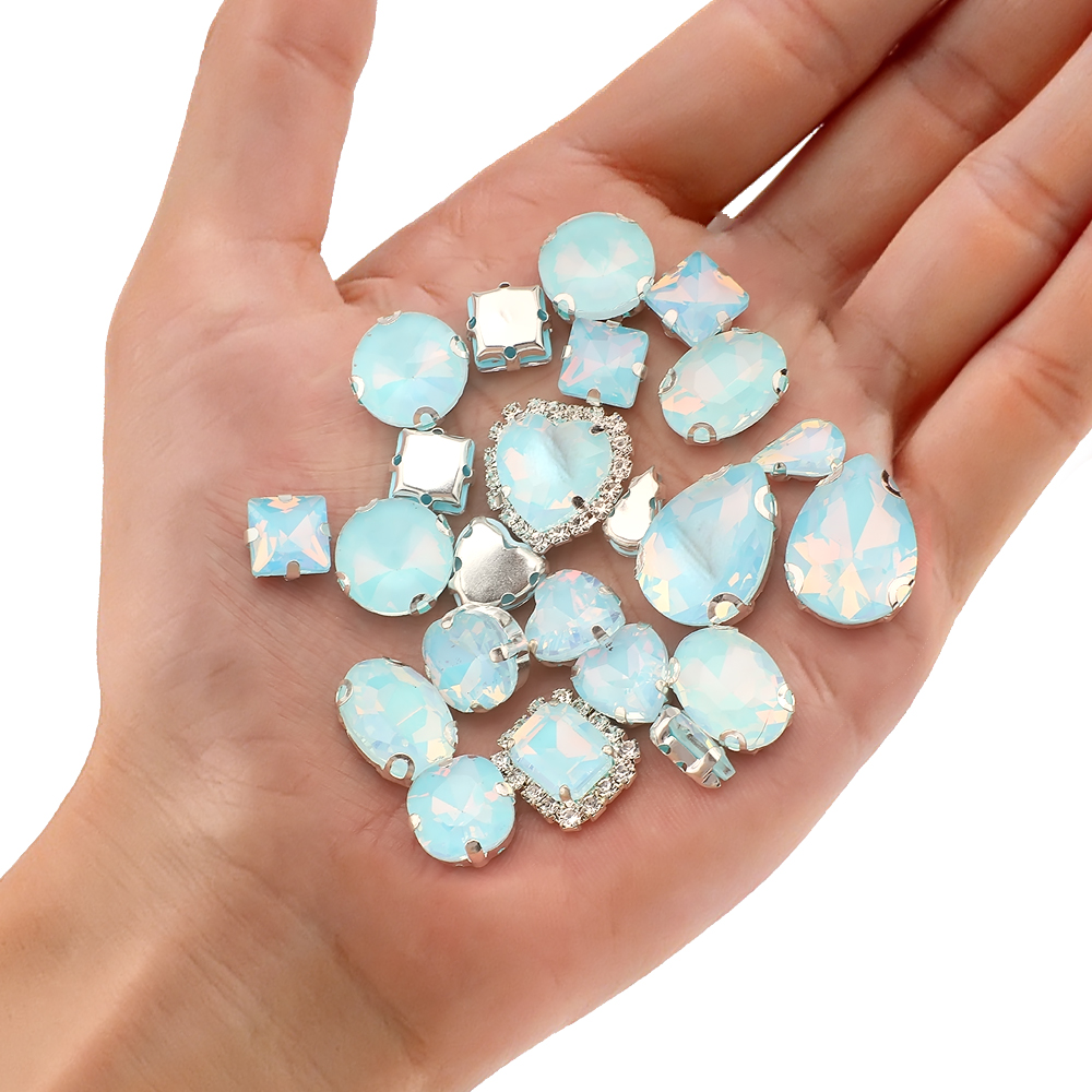 40pcs/bag Mix Shape Opal Glass - огляд і ціна Sew On Rhinestone