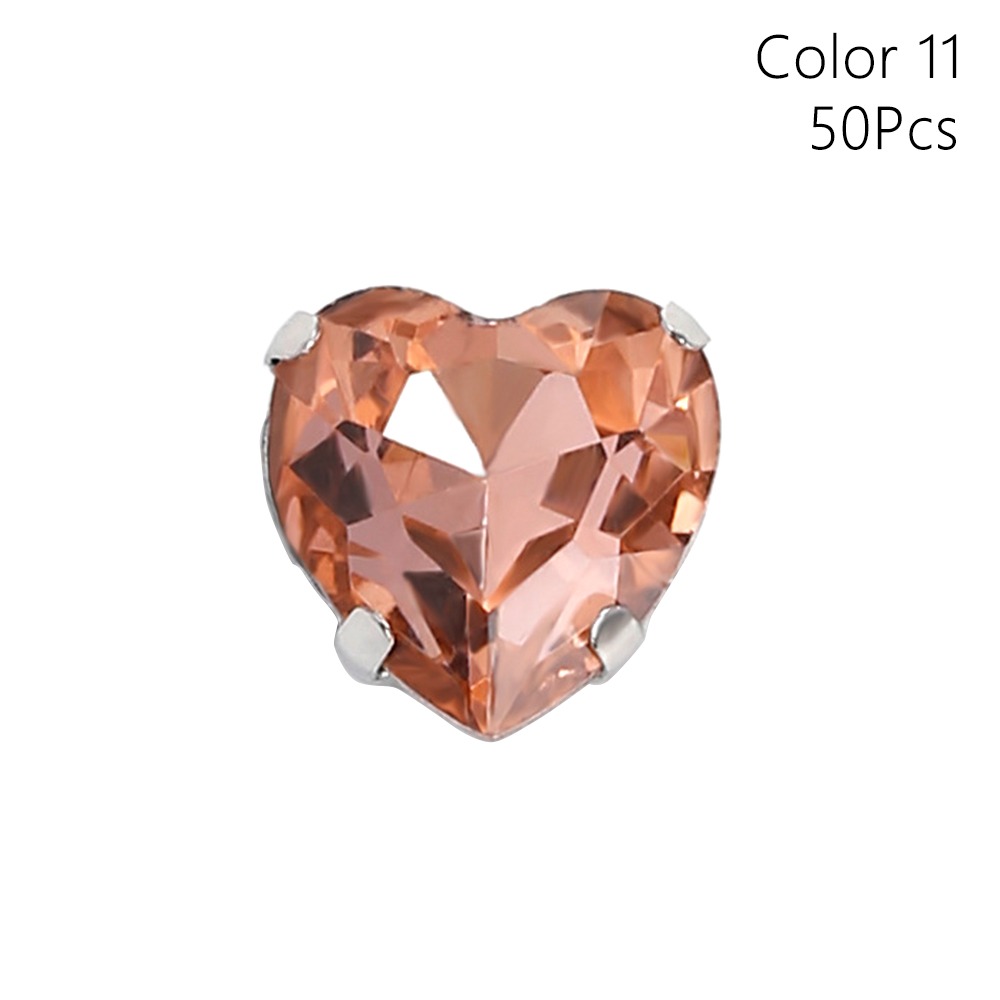 50Pcs/Pack Heart Shape Glitter - огляд і ціна Sew On Rhinestone