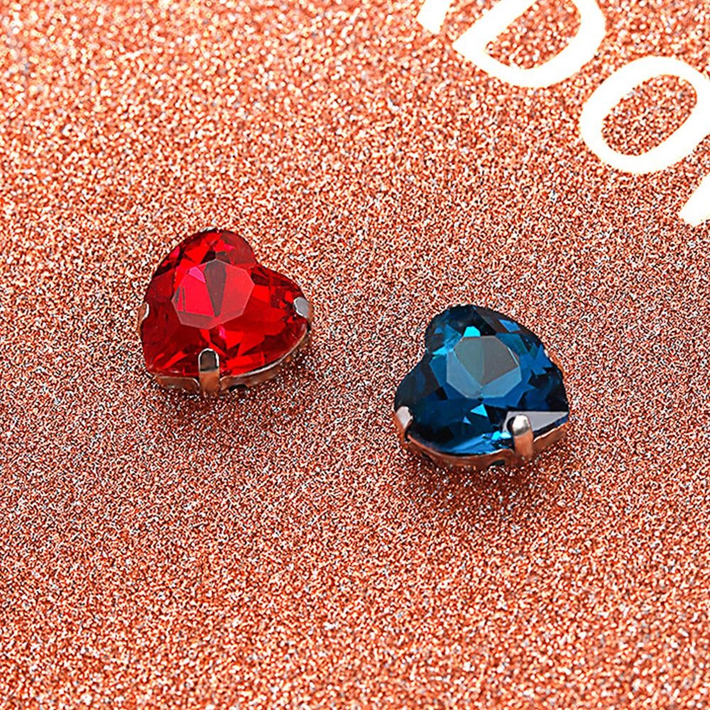 50Pcs/Pack Heart Shape Glitter - огляд і ціна Sew On Rhinestone